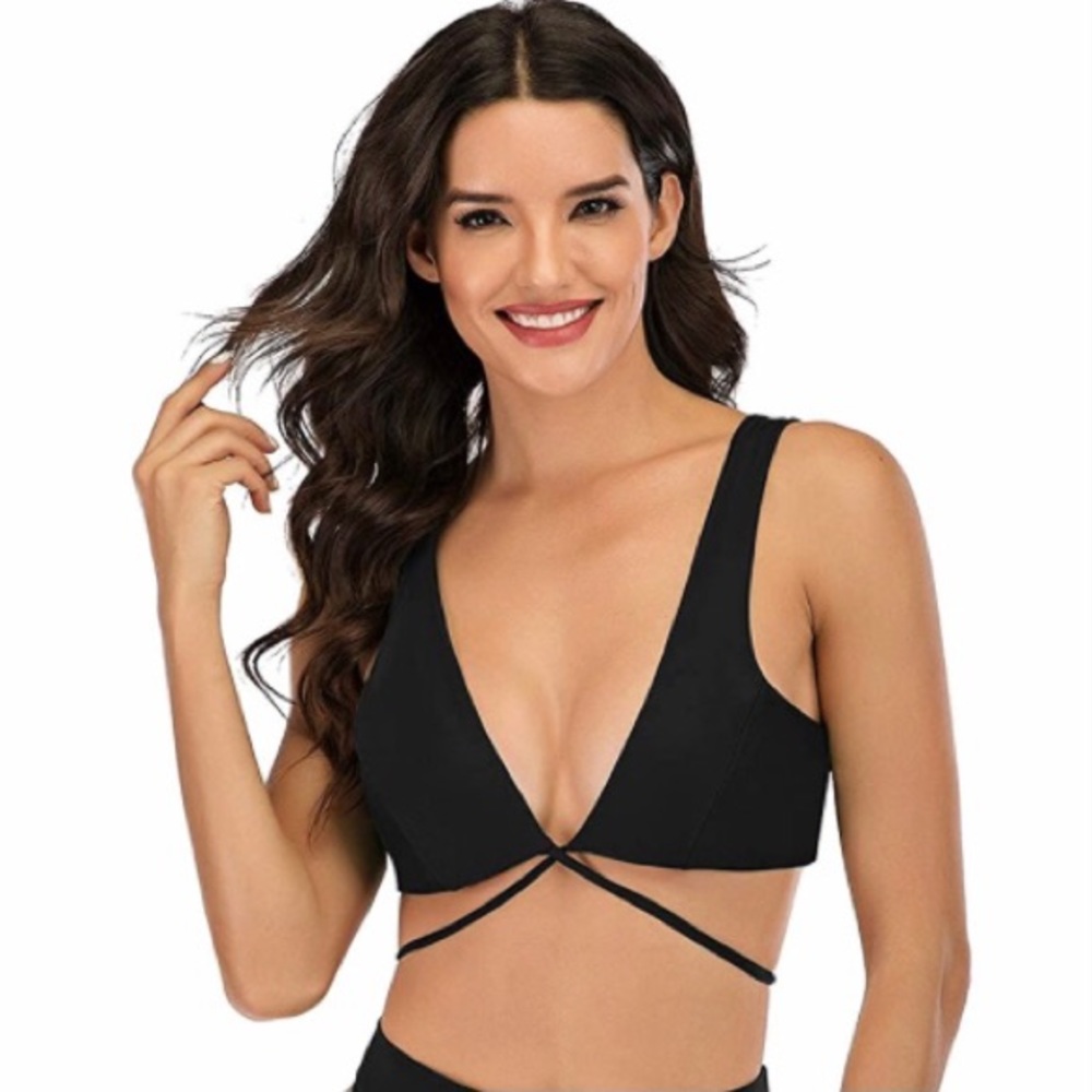 Black Tie Around Bikini Top